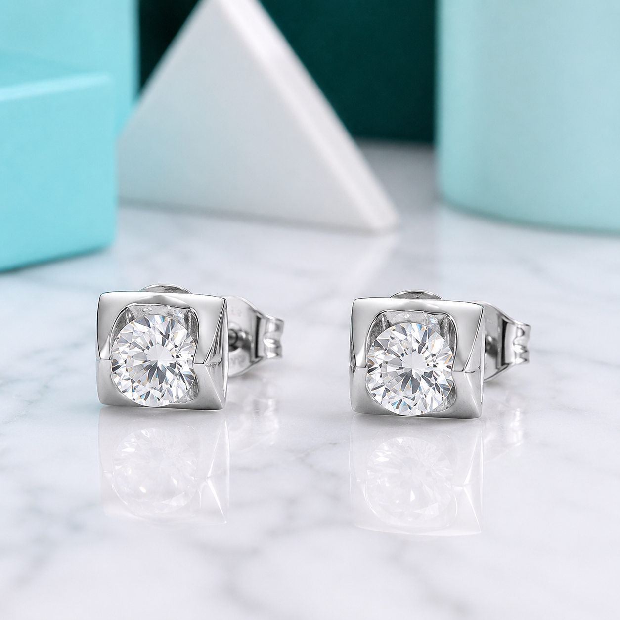 0.5 ct Round 5.0mm Diamond Option Stud Earrings