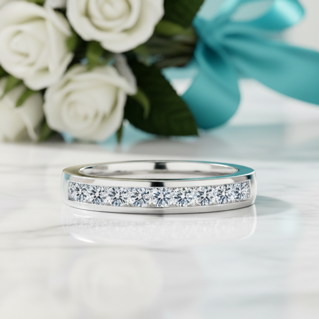 Classic 0.27 ct Round-cut Diamonds Wedding Band-Evani Jewelry