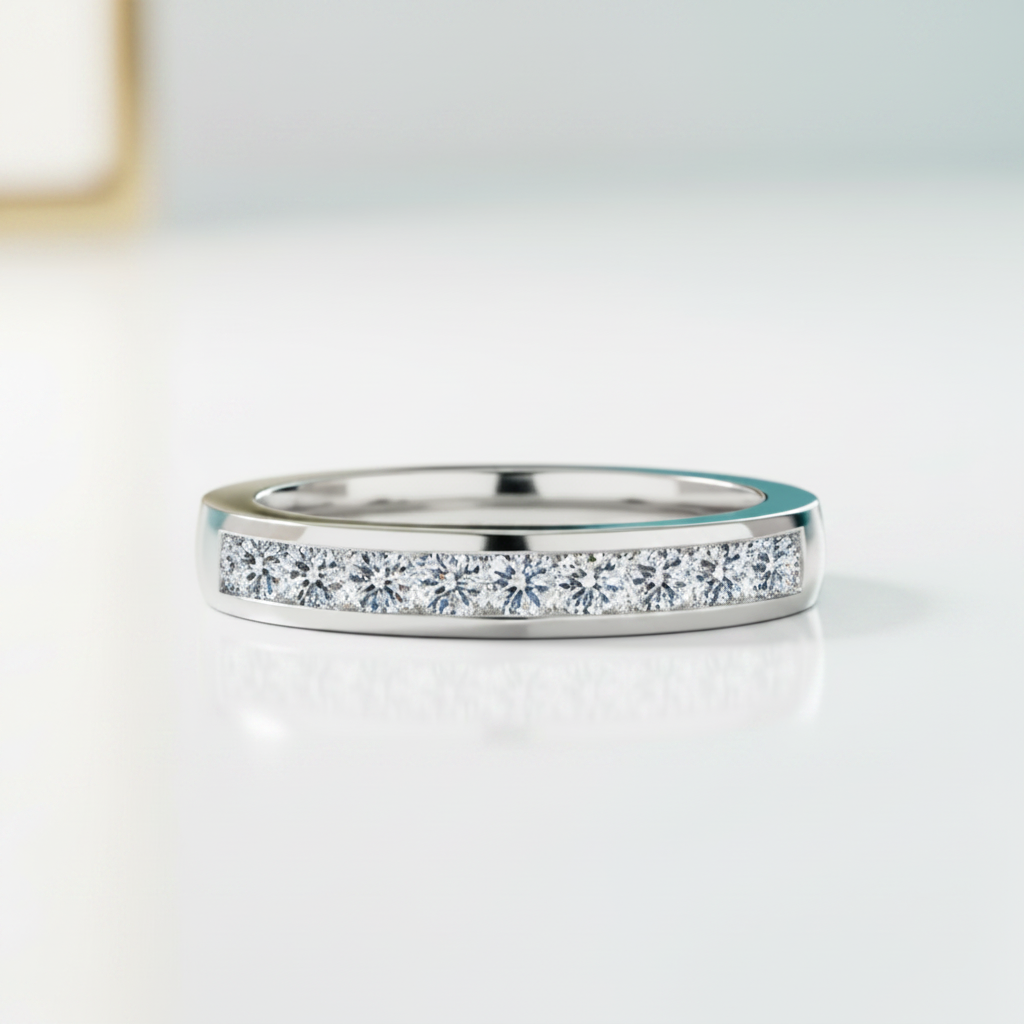 Classic 0.27 ct Round-cut Diamonds Wedding Band - Evani Naomi Jewelry