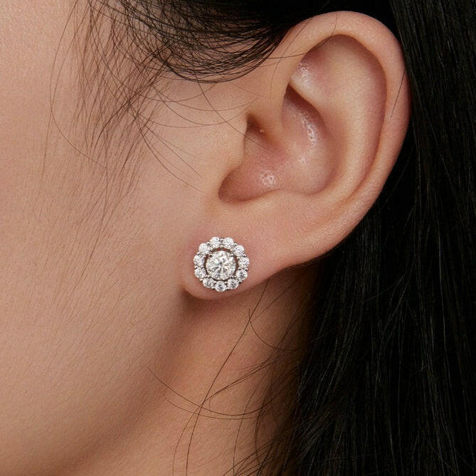 Classic 0.5 Ct Diamond Detachable Flower Stud Earrings-Evani Naomi Jewelry