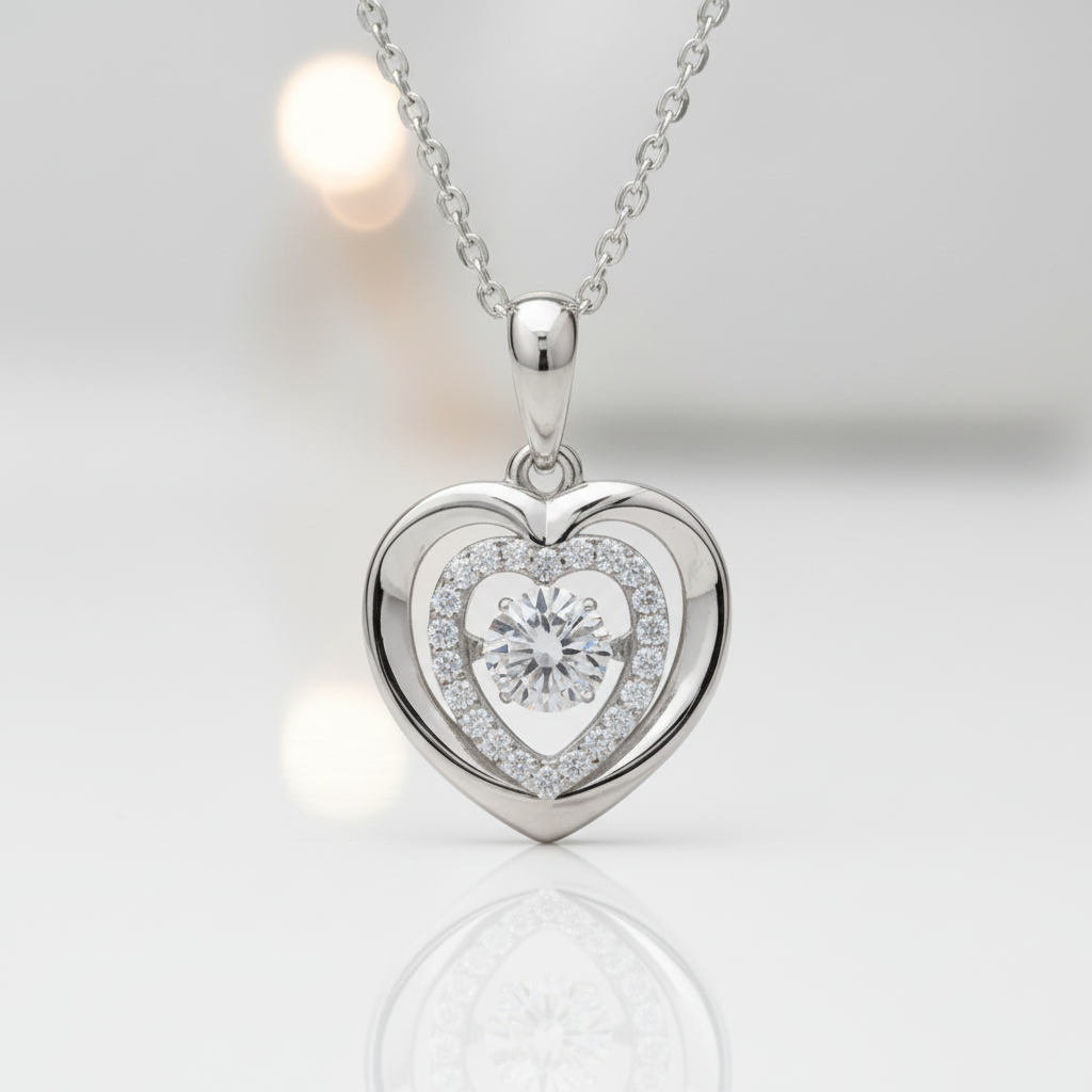Classic 0.5 ct Diamond OptionHeart Shaped Necklace - Evani Naomi Jewelry