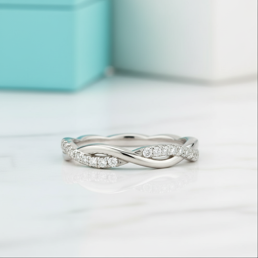 Classic 0.8 ct Diamond Twisted Wedding Band-Evani Jewelry