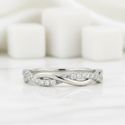 Classic 0.8 ct Diamond Twisted Wedding Band-Evani Jewelry