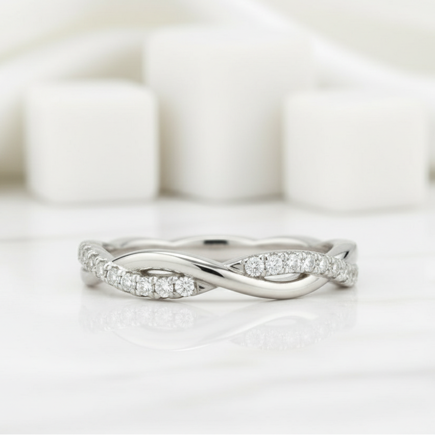 Classic 0.8 ct Diamond Twisted Wedding Band-Evani Jewelry