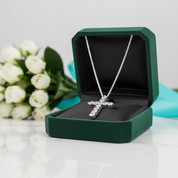Classic 12 Pieces Round Diamond Option Cross Necklace