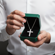 Classic 12 Pieces Round Diamond Option Cross Necklace