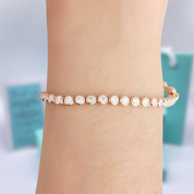 Classic 14K Rose Gold Diamond Bezel Tennis Bracelet-Evani Naomi Jewelry