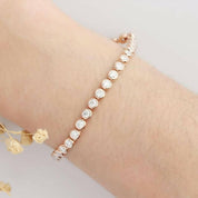Classic 14K Rose Gold Diamond Bezel Tennis Bracelet-Evani Naomi Jewelry
