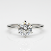 Classic 18K White Gold 1.0 Ct Round Cut Diamond Option Engagement Ring - Evani Naomi Jewelry