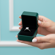 Classic 18K White Gold 1.0 Ct Round Cut Diamond Option Engagement Ring - Evani Naomi Jewelry