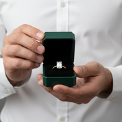 Classic 18K Yellow Gold 4.0 Ct Emerald Cut Diamond Option Engagement Ring - Evani Naomi Jewelry