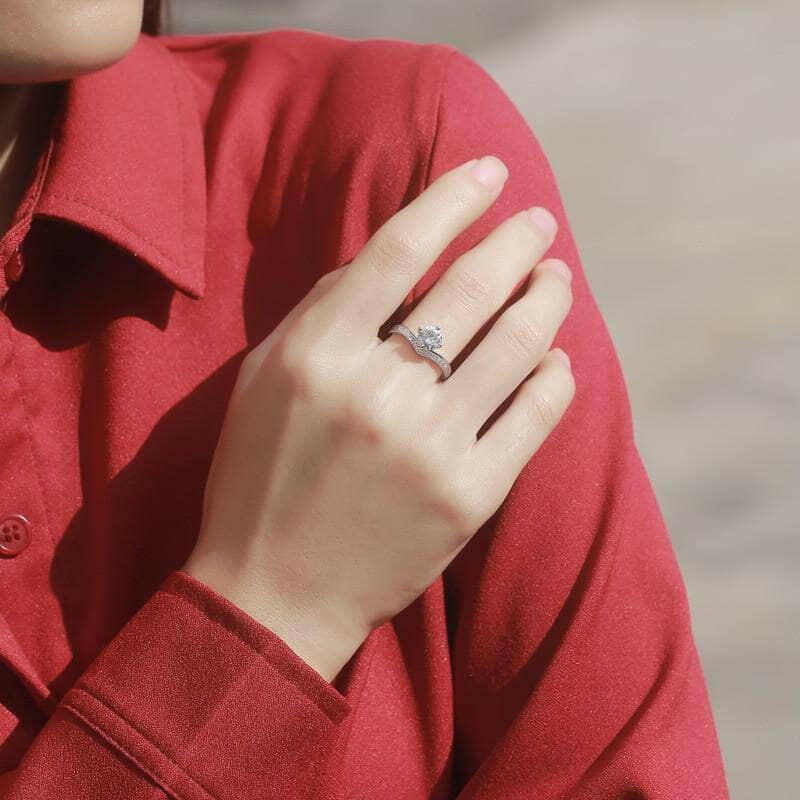 Classic 1.0 CT 14k White Gold Engagement Ring-Evani Naomi Jewelry