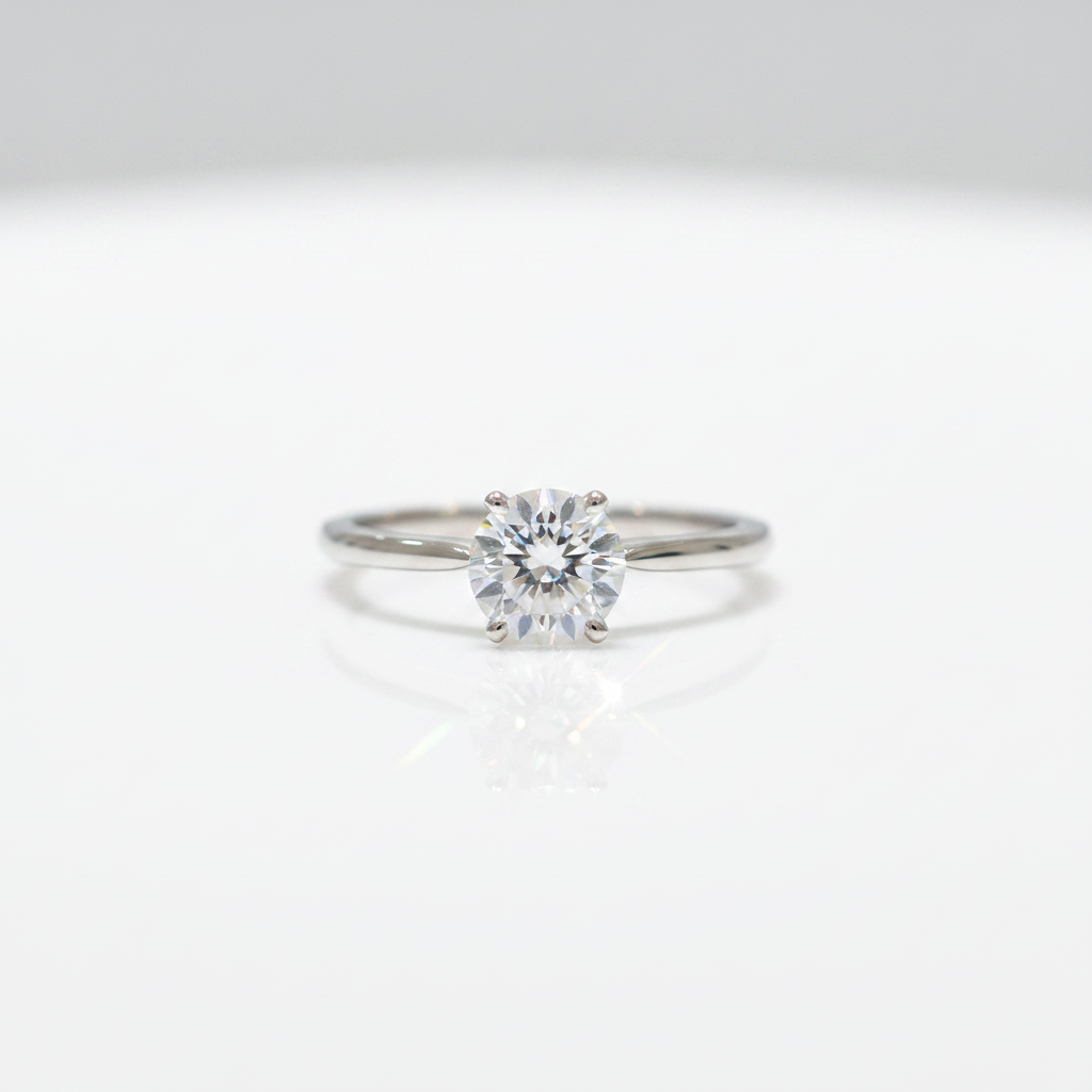 Classic 1.0 Carat Round Cut Diamond Option Engagement Ring