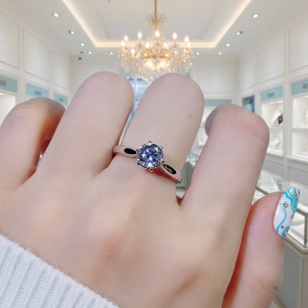 Classic 1.0 Carat Round Cut Diamond Engagement Ring-Evani Jewelry