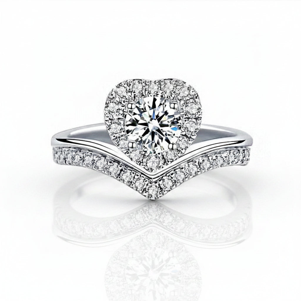 Classic 1.0 Ct Heart Shaped Diamond Engagement Ring-Evani Jewelry