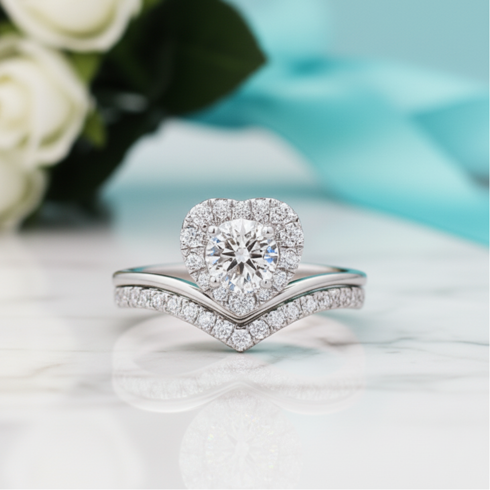 Classic 1.0 Ct Heart Shaped Diamond Option Engagement Ring