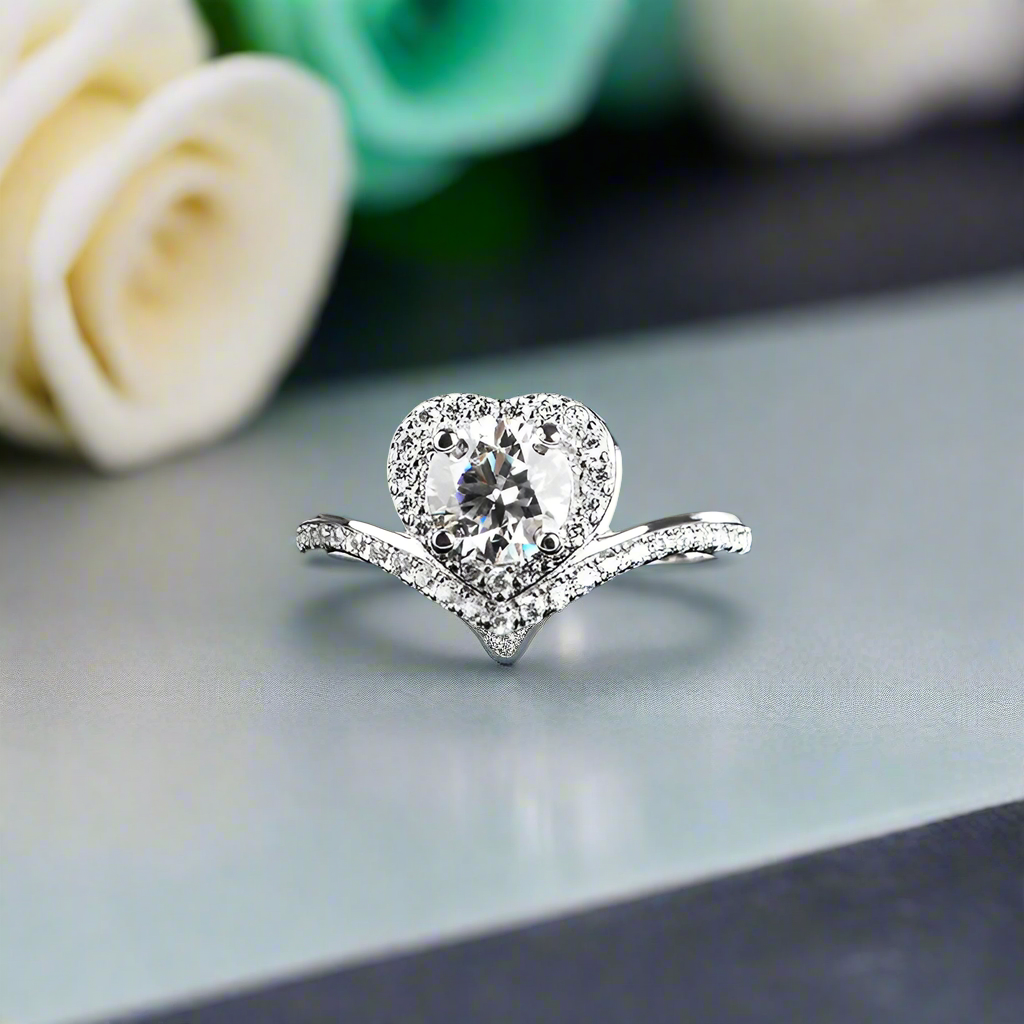 Classic 1.0 Ct Heart Shaped Diamond Engagement Ring-Evani Jewelry