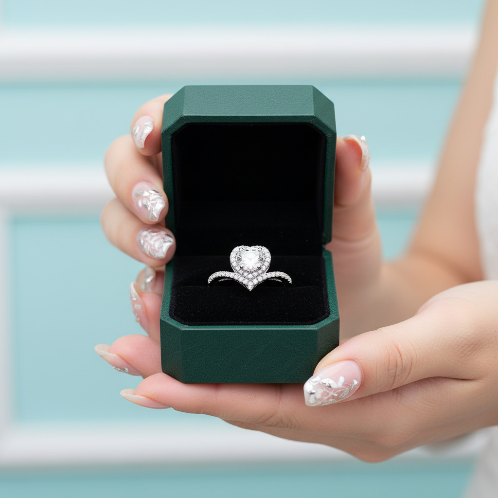 Classic 1.0 Ct Heart Shaped Diamond Option Engagement Ring