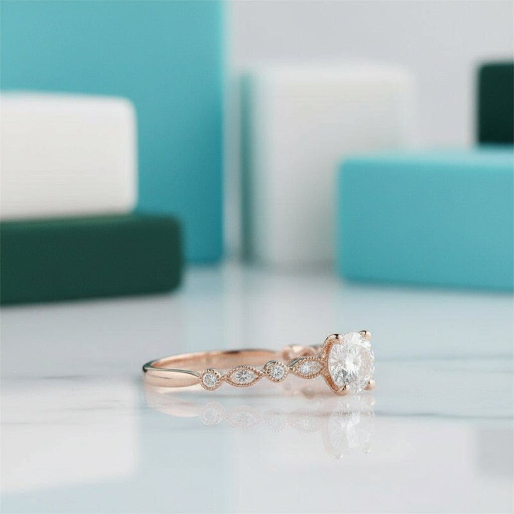 Classic 1.0 Ct Round Cut Diamond Engagement Ring-Evani Jewelry