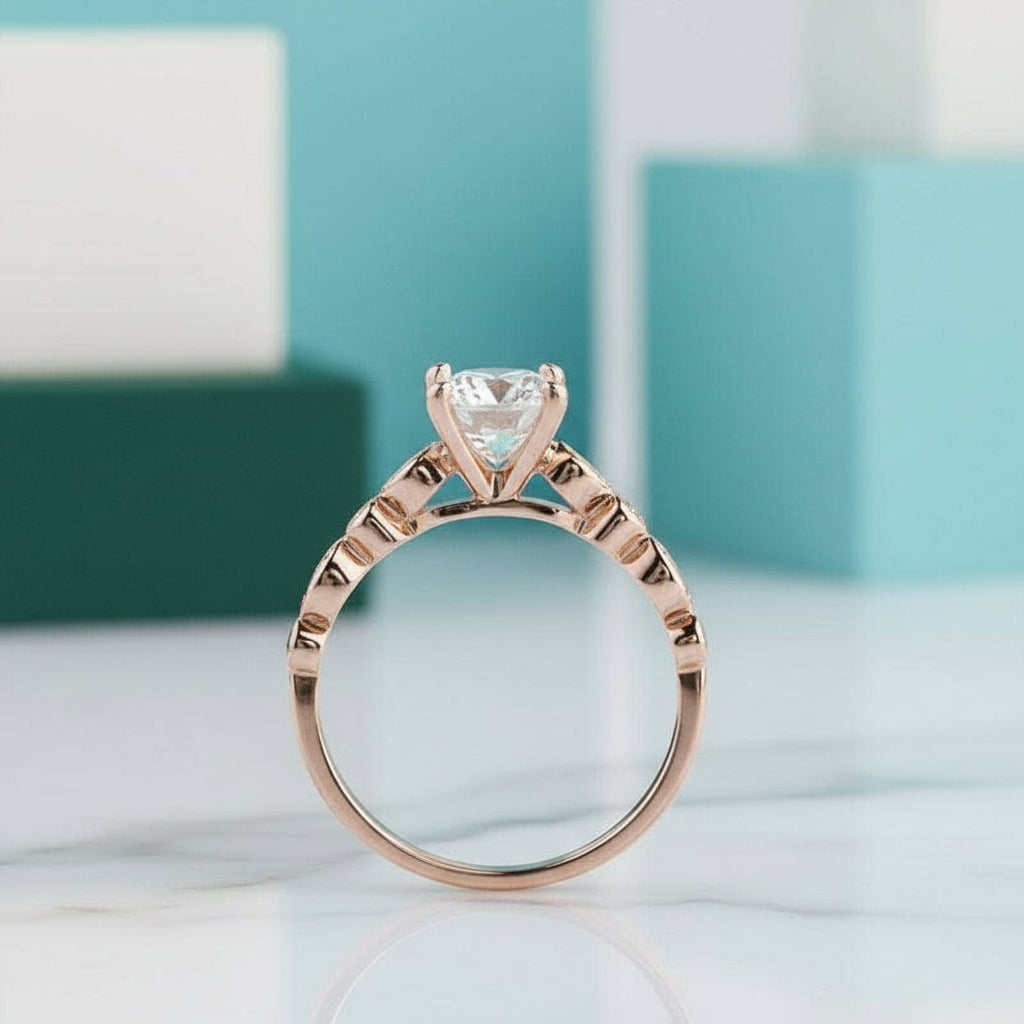 Classic 1.0 Ct Round Cut Diamond Engagement Ring-Evani Jewelry