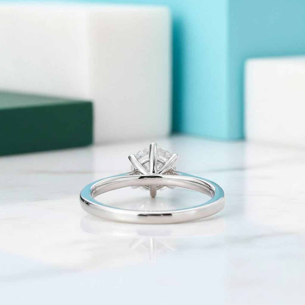 Classic 1.0 Ct Round Cut Diamond Engagement Ring-Evani Jewelry