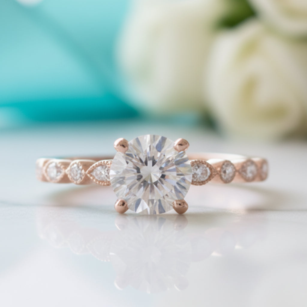 Classic 1.0 Ct Round Cut Diamond Engagement Ring-Evani Jewelry