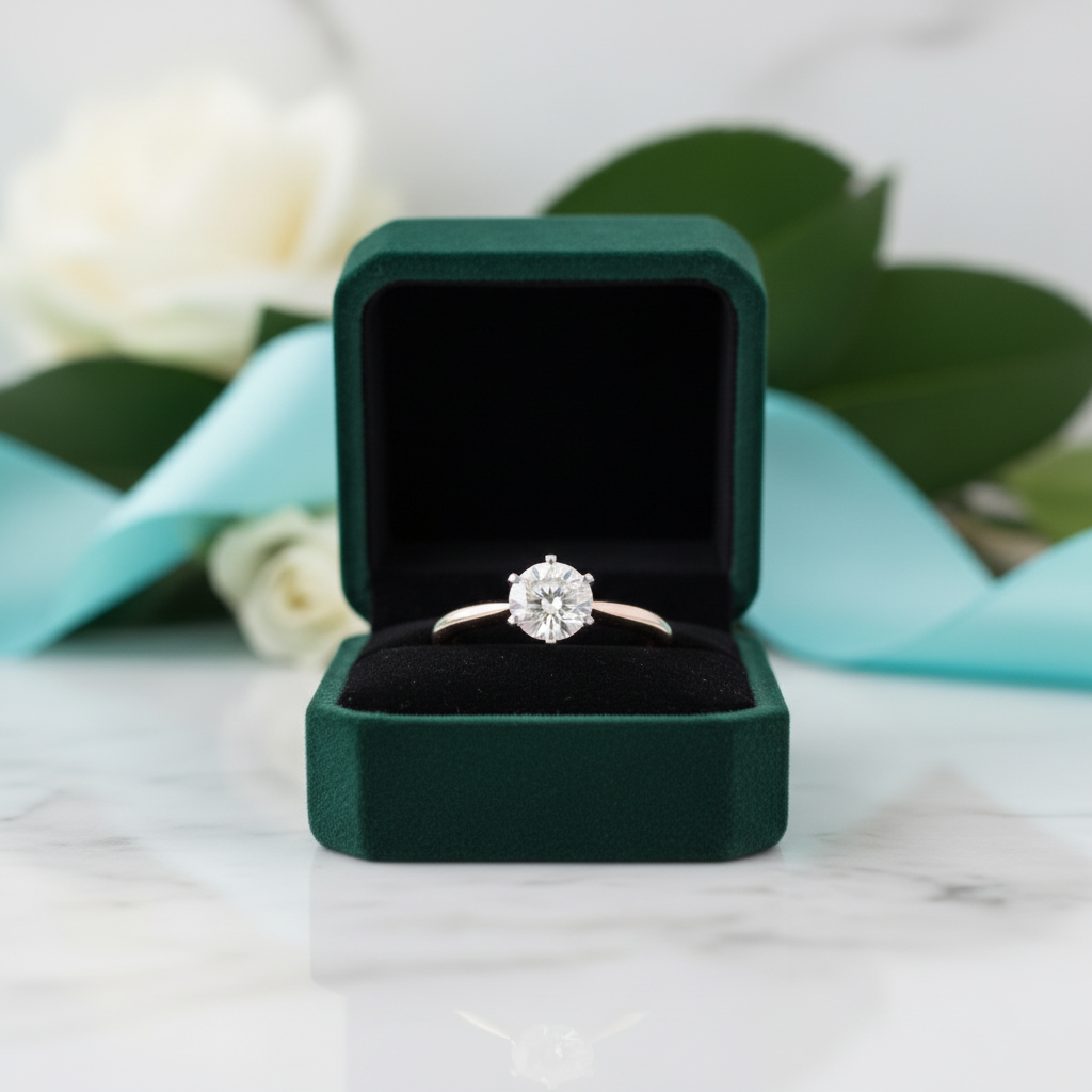 Classic 1.0 Ct Round Cut Diamond Option Engagement Ring