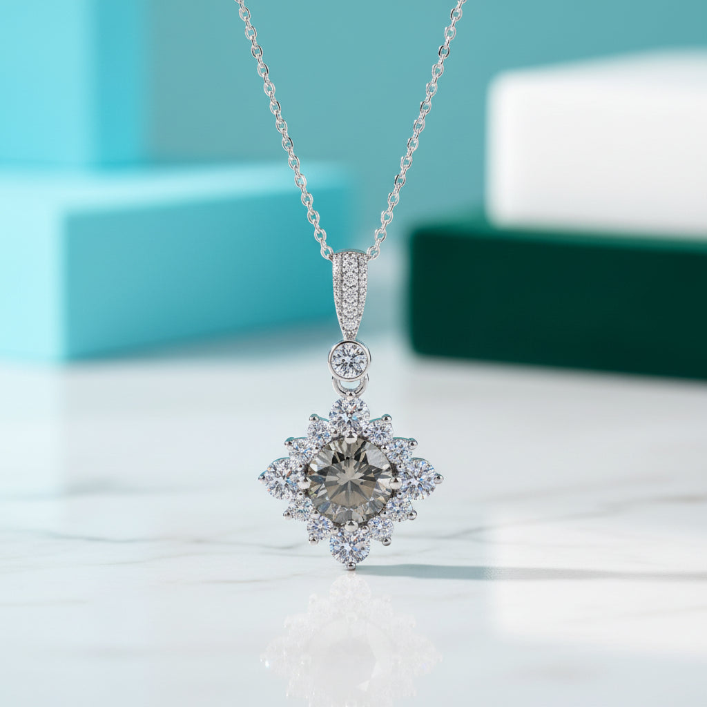 Classic 1.0 Ct Round Cut Diamond Pendant Necklace-Evani Jewelry