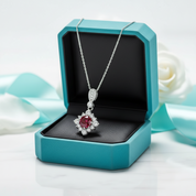Classic 1.0 Ct Round Cut Ruby Pendant Necklace-Evani Jewelry