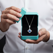 Classic 1.0 Ct Round Cut Sapphire Birthstone Pendant Necklace-Evani Jewelry