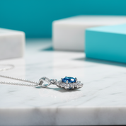 Classic 1.0 Ct Round Cut Sapphire Birthstone Pendant Necklace-Evani Jewelry
