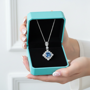 Classic 1.0 Ct Round Cut Sapphire Birthstone Pendant Necklace-Evani Jewelry