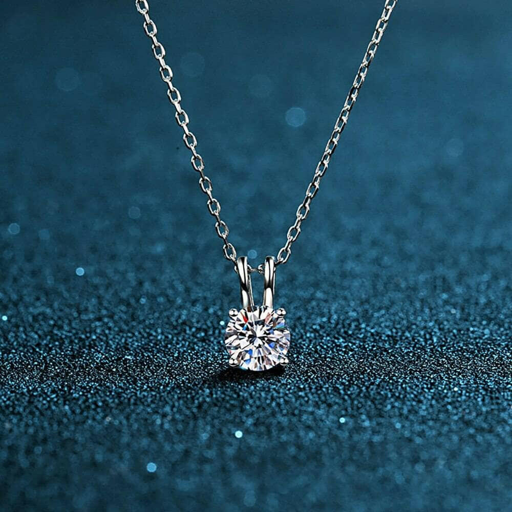 Classic 1.0 Ct Round Cut Diamond Pendant Necklace-Evani Naomi Jewelry