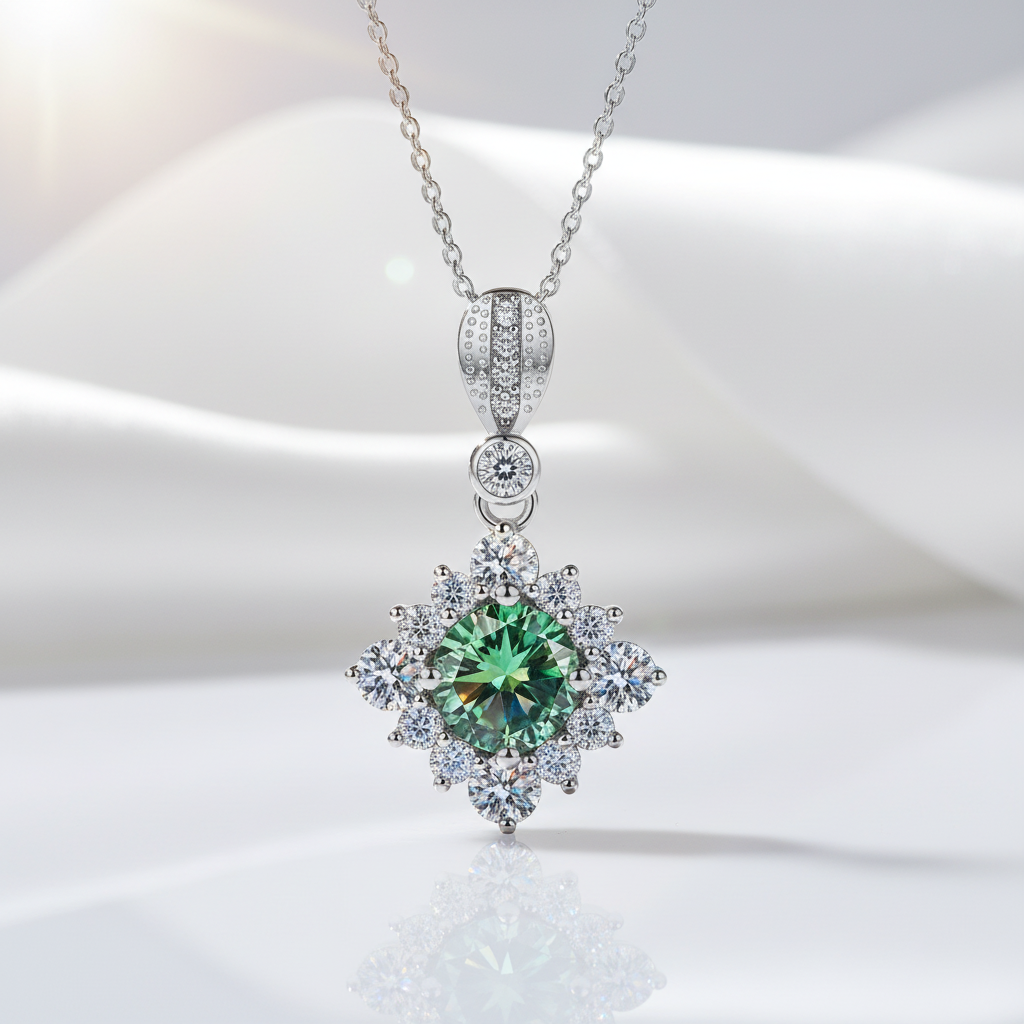 Classic 1.0 Ct Round Cut Peridot Birthstone Pendant Necklace-Evani Jewelry