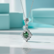 Classic 1.0 Ct Round Cut Emerald Birthstone Pendant Necklace-Evani Jewelry