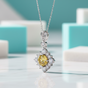 Classic 1.0 Ct Round Cut Topaz and Citrine Birthstone Pendant Necklace