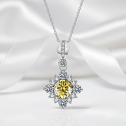 Classic 1.0 Ct Round Cut Topaz and Citrine Birthstone Pendant Necklace