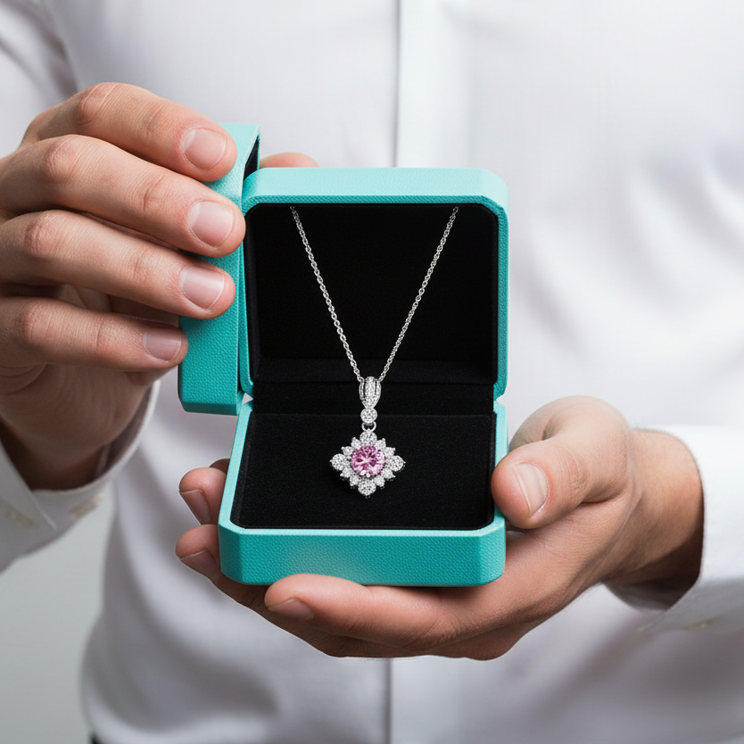 Classic 1.0 Ct Round Cut Tourmaline Pendant Necklace