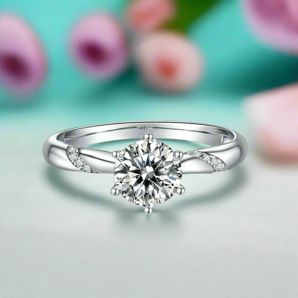 Classic 1.0 Ct Round Cut Diamond Ring-Evani Naomi Jewelry