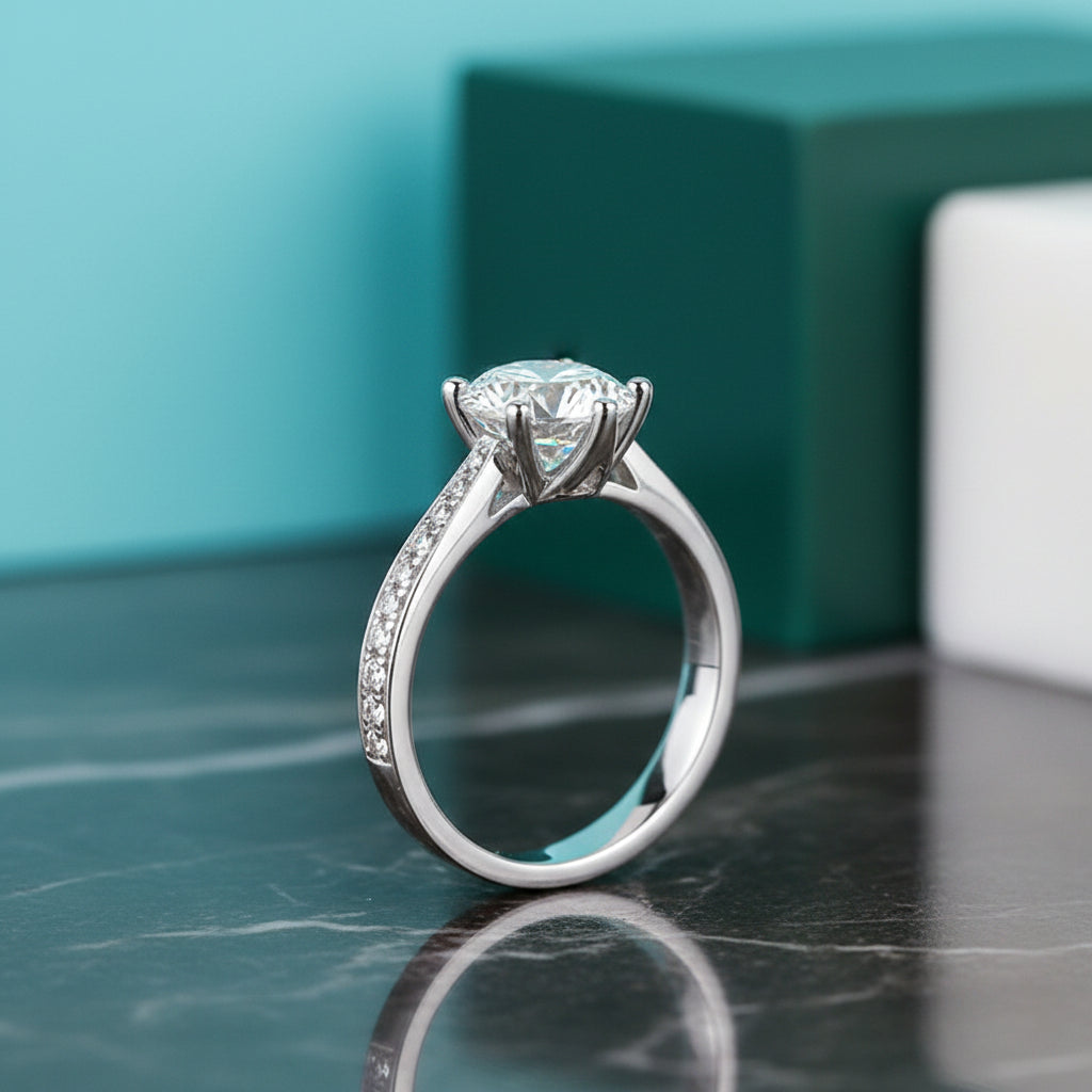 Classic 1.0 Ct Round Diamond Engagement Ring-Evani Jewelry