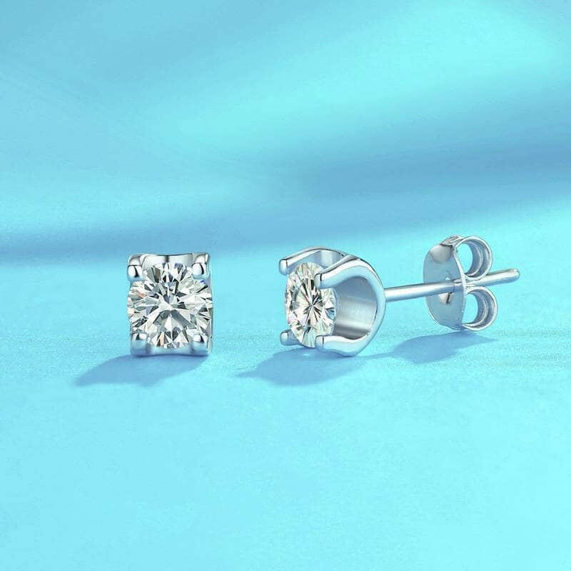 Classic 1.0 Ct Round Diamond Stud Earrings-Evani Naomi Jewelry