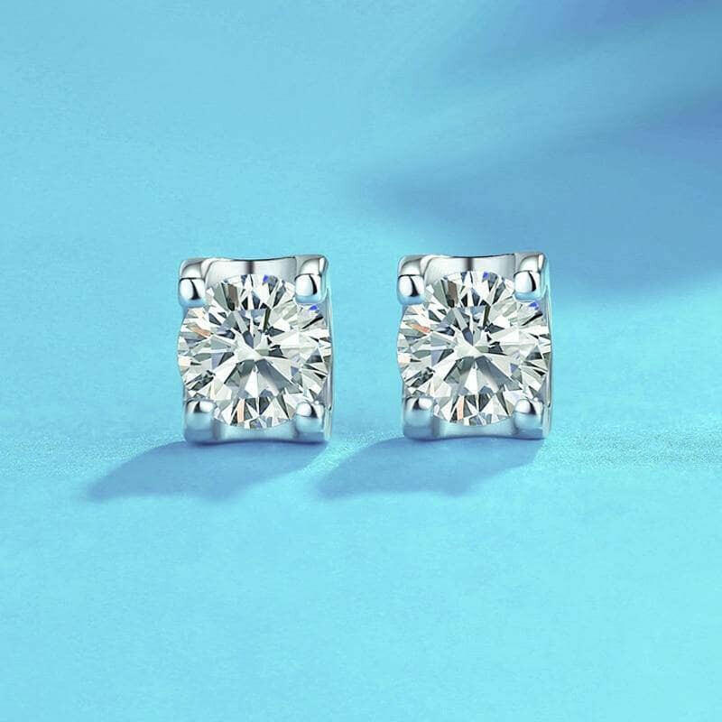 Classic 1.0 Ct Round Diamond Stud Earrings-Evani Naomi Jewelry