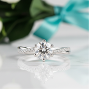 Classic 1.0 Ct Round Diamond Option Twisted Engagement Ring