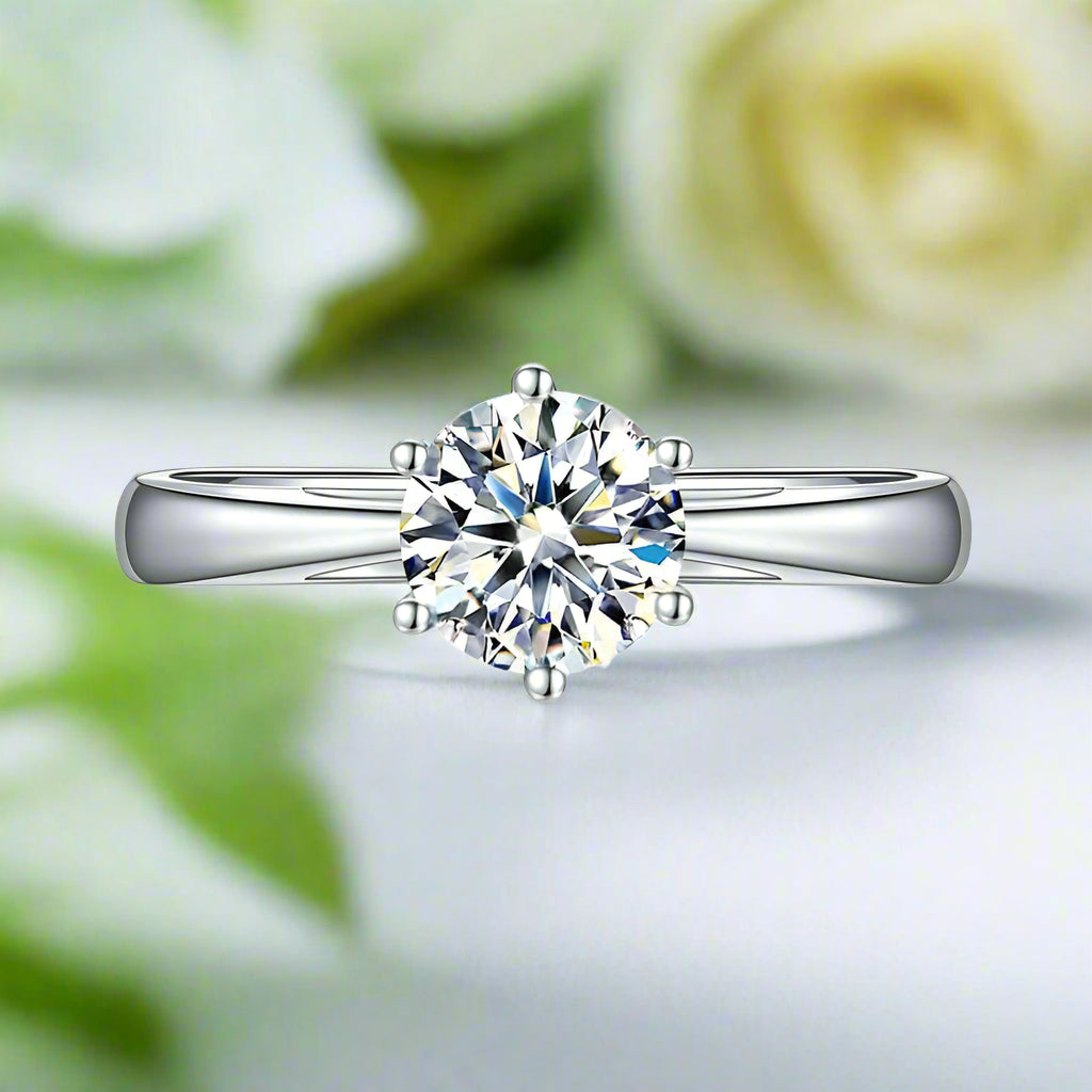 Classic 1.0 Ct White Gold Engagement Ring-Evani Naomi Jewelry