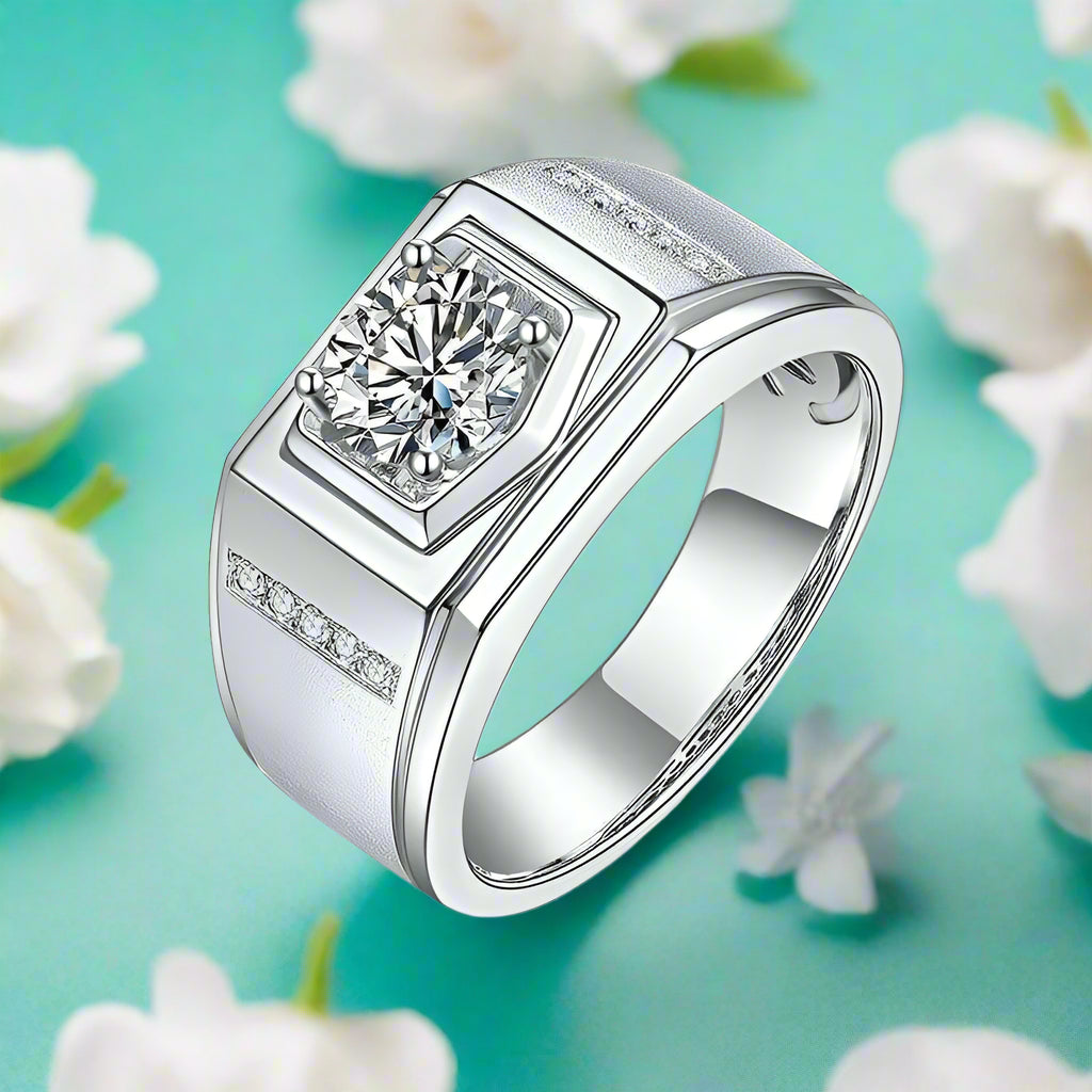 Classic 1.0 Ct. Round Cut Diamond Men's Wedding Band-Evani Jewelry