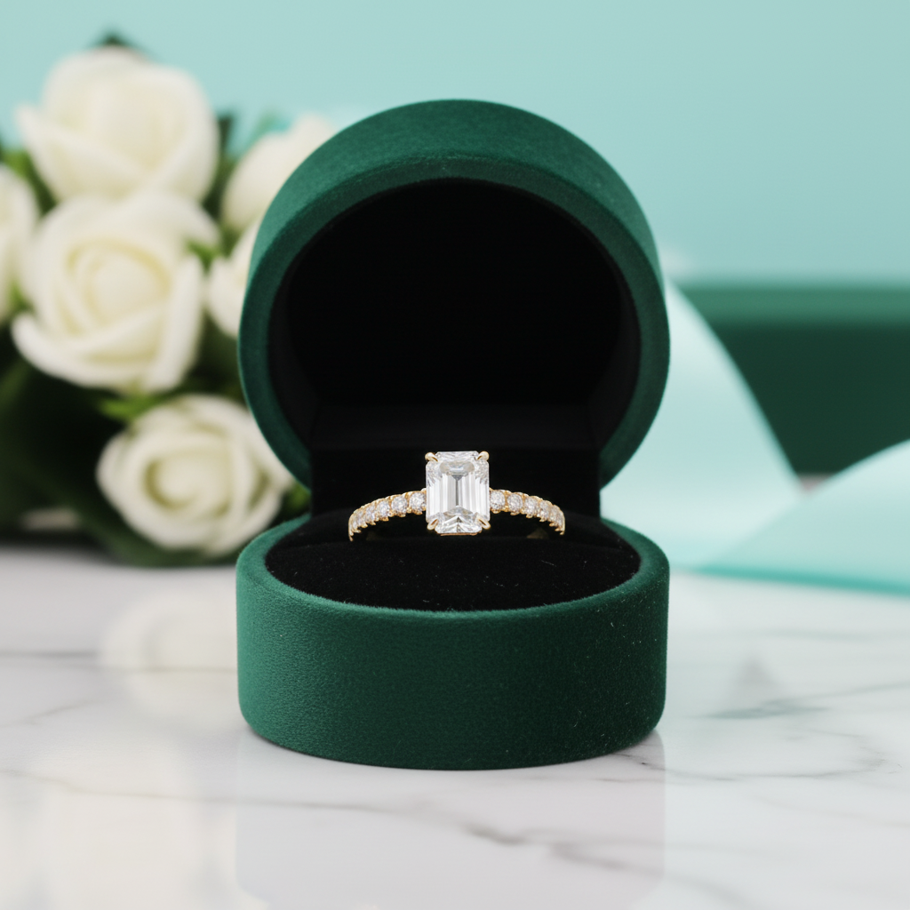 Classic 1.0 ct Emerald Cut Diamond OptionRing - Evani Naomi Jewelry