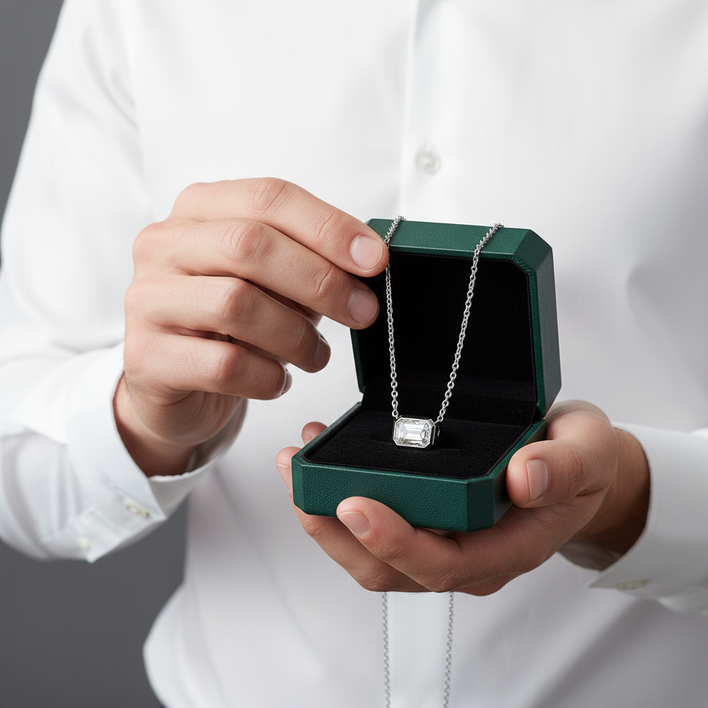 Classic 1.0 ct Emerald-cut Diamond OptionNecklace