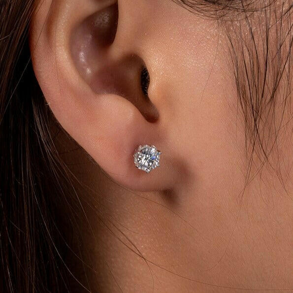 Classic 1.0ct Diamond Stud Earrings in White Gold-Evani Naomi Jewelry