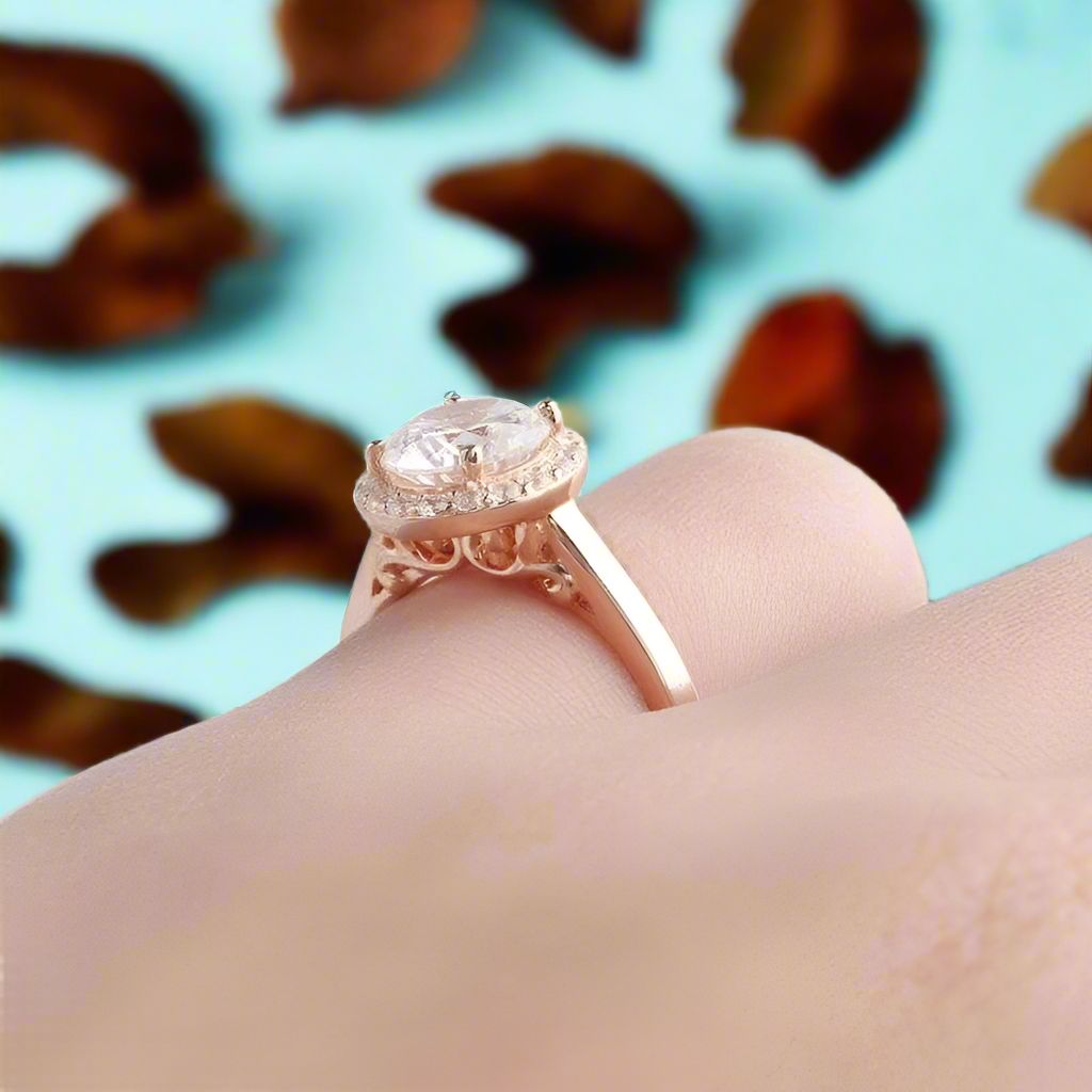 Classic 1.2 Ct Round Cut 14K Rose Gold Engagement Ring-Evani Naomi Jewelry