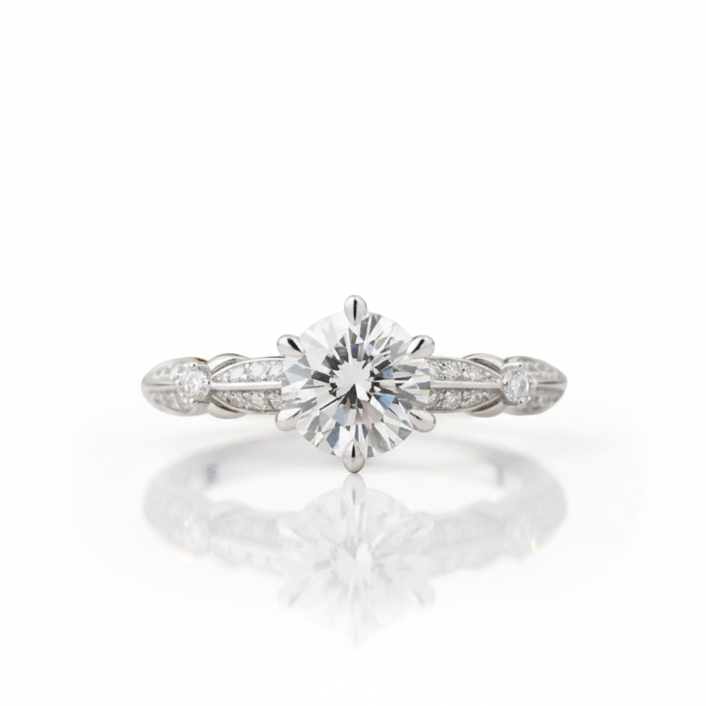 Classic 1ct 6.5mm Round Diamond OptionEngagement Ring - Evani Naomi Jewelry
